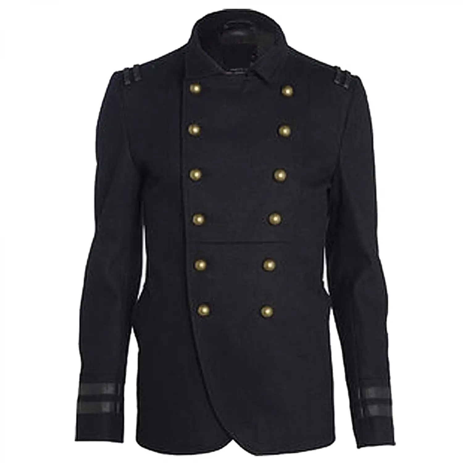 Men's Military Style Wool Officer Coat